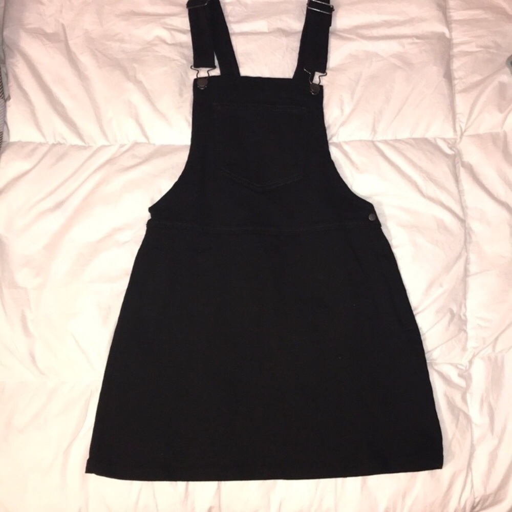 Black overall dress